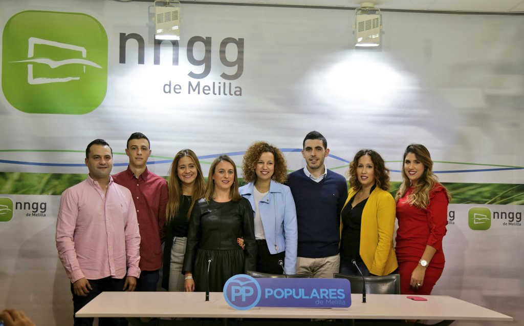 Encuentro de la secretaria general de NNGG, Reyes Hurlé, con la Comisión Organizadora del IX Congreso de NNGG de Melilla. 