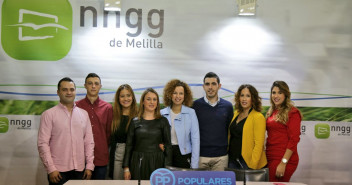 Encuentro de la secretaria general de NNGG, Reyes Hurlé, con la Comisión Organizadora del IX Congreso de NNGG de Melilla. 