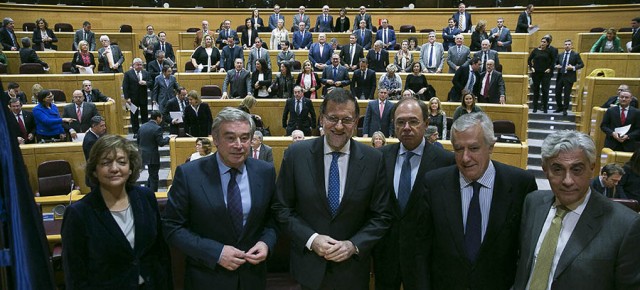 Mariano Rajoy en  la reunión del GPP en el Senado