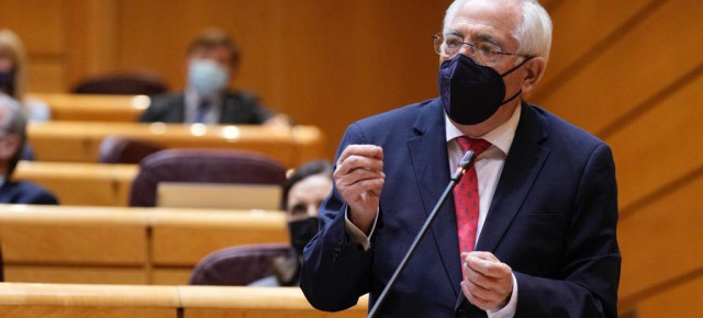 Juan José Imbroda hoy en el Pleno del Senado, en una pregunta al ministro del Interior.