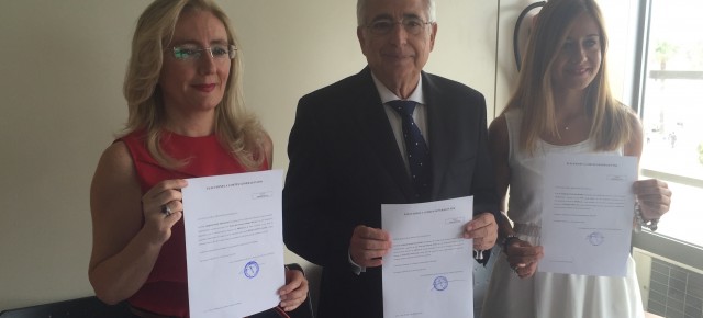 Juan José Imbroda, Mª de Carmen Dueñas y Sofía Acedo, candidatos electos del PP de Melilla.