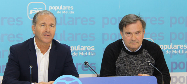 Miguel Marín, secretario general del PP de Melilla, y Francisco Díaz, secretario general de UGT