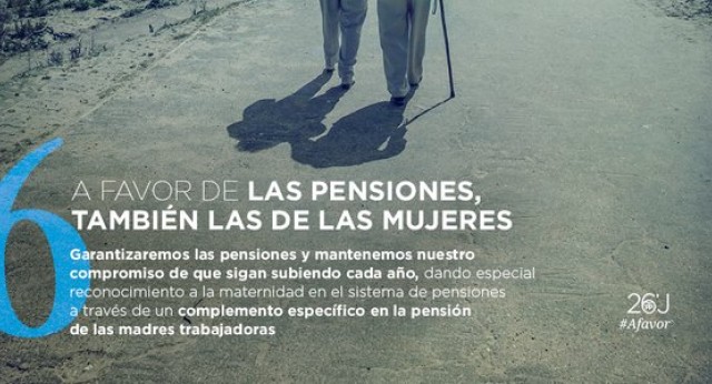 A Favor de las pensiones, también de las de las mujeres